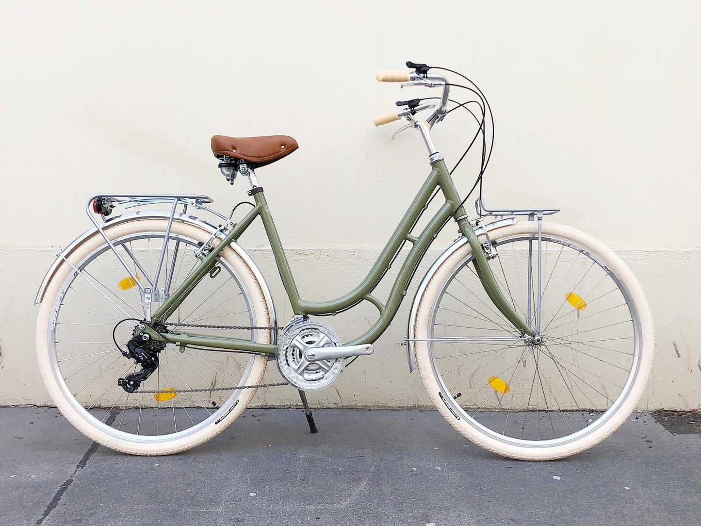 Glanzrad Spezial Alu Schwanenhals 53 - 53cm - 18 Gang - Olive - 53cm Rahmenhöhe