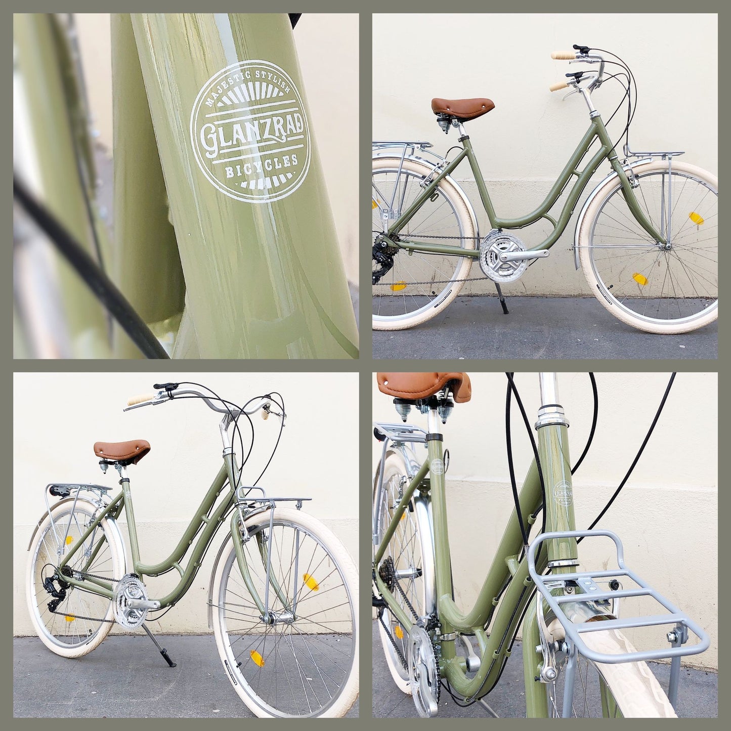 Glanzrad Spezial Alu Schwanenhals 53 - 53cm - 18 Gang - Olive - 53cm Rahmenhöhe