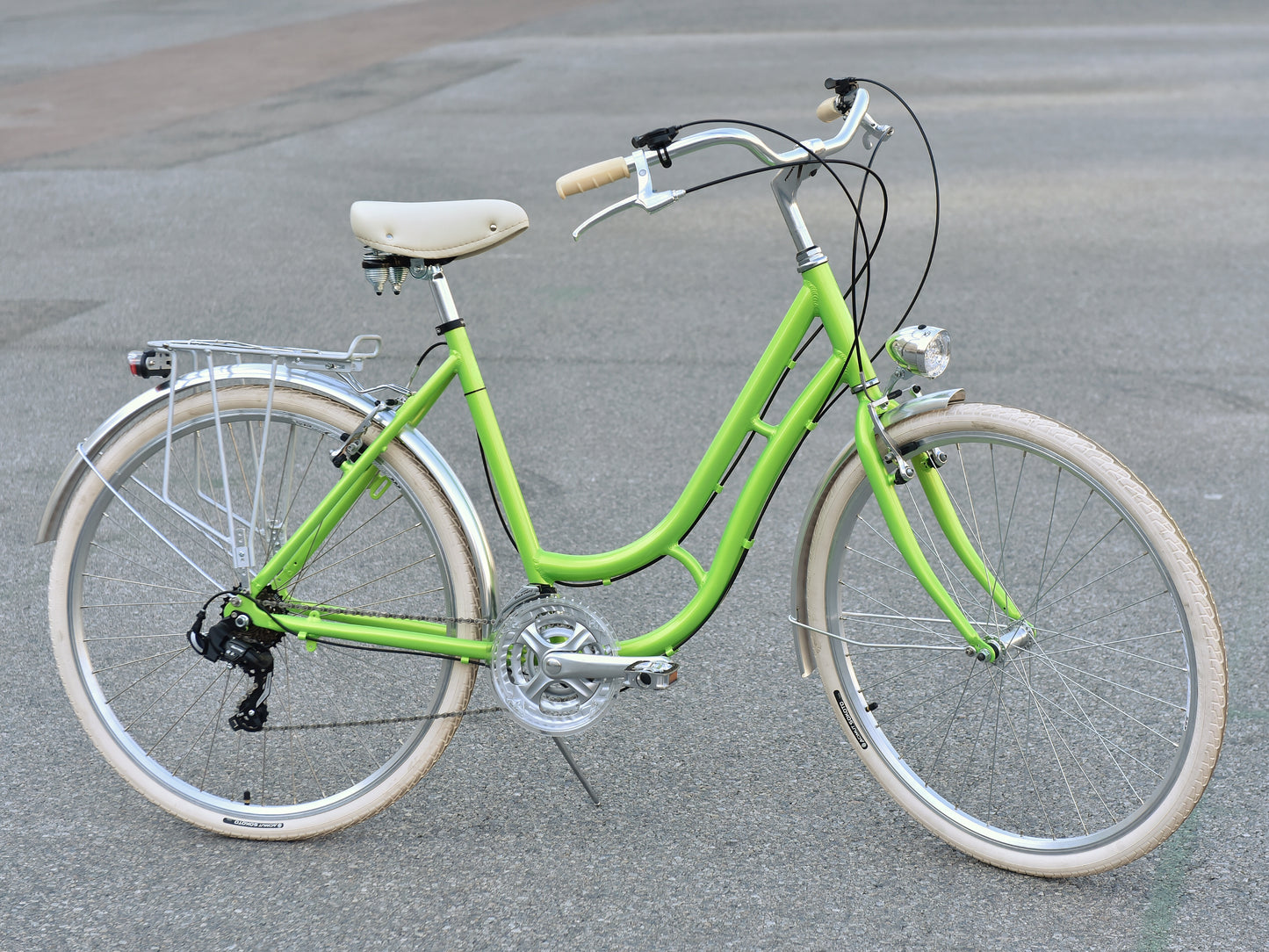 Glanzrad Alu Schwanenhals 53 - Froschgrün - 53cm -6/18 Gang - Rahmenhöhe